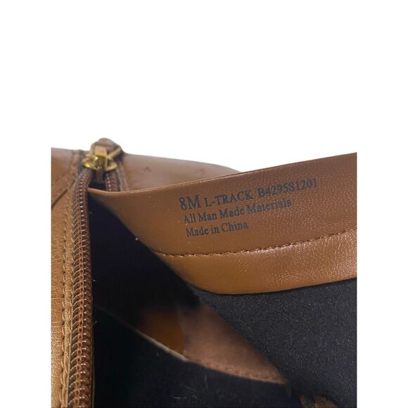 Franco Sarto Womens 8M L-Track Leather Zipper Block Heel Ankle Booties - Picture 9 of 11